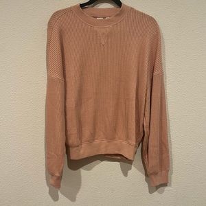 light pink waffle crewneck